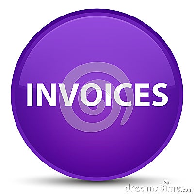Invoices special purple round button Cartoon Illustration