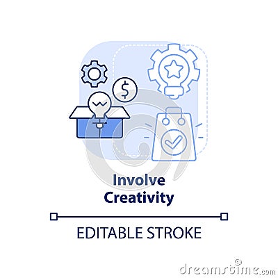 Involve creativity light blue concept icon Vector Illustration