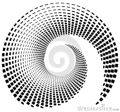 Inward spiral of rectangles. abstract geometric design element. Vector Illustration