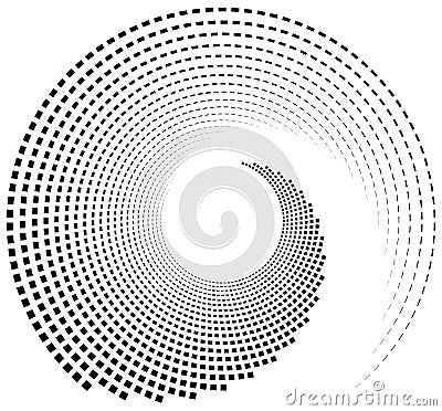 Inward spiral of rectangles. abstract geometric design element. Vector Illustration