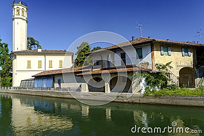 Inzago, town along the Martesana canal Stock Photo