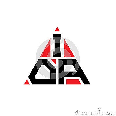IOA triangle letter logo design with triangle shape. IOA triangle logo design monogram. IOA triangle vector logo template with red Vector Illustration