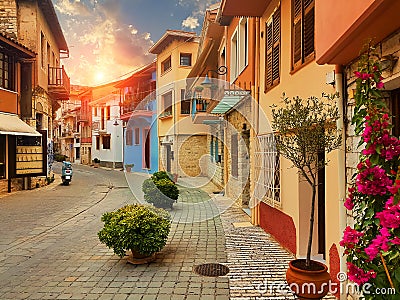 Ioannina city old pedestrian street called Soutsou greece Stock Photo