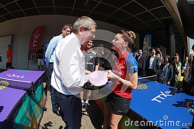 Ioc president with Bernadette Szocs Editorial Stock Photo