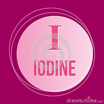 Iodine round icon, dark rose background, vector medical illustration Vector Illustration