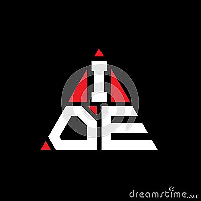 IOE triangle letter logo design with triangle shape. IOE triangle logo design monogram. IOE triangle vector logo template with red Vector Illustration