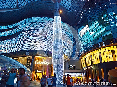 ION Orchard Night Landscape Editorial Stock Photo