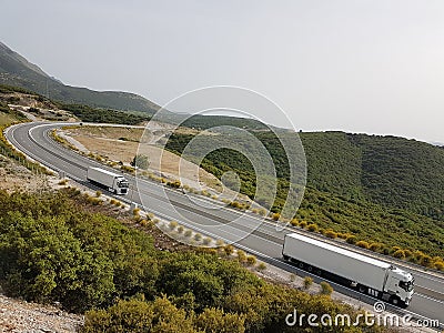 Ionia highway street near to the village Anogeio greeece Stock Photo