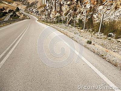 Ionia highway street near to the village Anogeio greeece Stock Photo