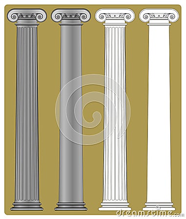 Ionic Column Cartoon Illustration