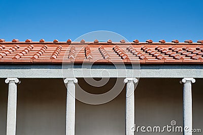 Ionic columns Roman building Stock Photo