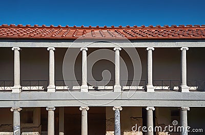 Ionic columns Roman building i Stock Photo