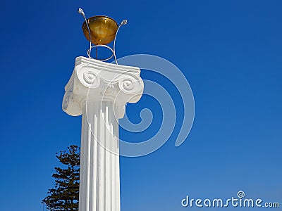 Ionic Cypriot Greek column Paphos Cyprus Stock Photo