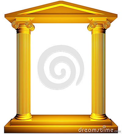 Ionic gold frame Stock Photo