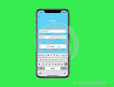 IOs Mockup Simple Login User Wireframe IPhone X Stock Photo