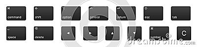 iOS Numeric Key Vector Icons and illustration. Vector Illustration