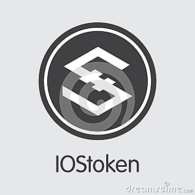 Iostoken Virtual Currency - Vector Coin Symbol. Vector Illustration