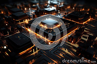 IoT Connection - A World of Smart Devices. Cloud Computing Cloudscape - Data in the Sky. Stock Photo