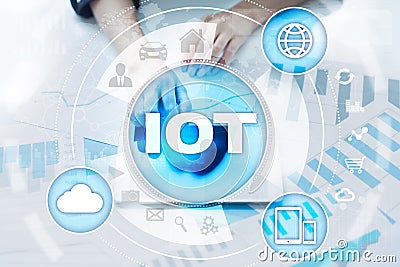 IOT. Internet of Thing concept. Multichannel online communication network. Stock Photo