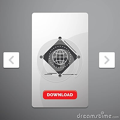 IOT, internet, things, of, global Glyph Icon in Carousal Pagination Slider Design & Red Download Button Vector Illustration