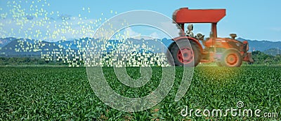 Iot smart farming, agriculture in industry 4.0 technology with artificial intelligence and machine learning concept. it help to im Stock Photo