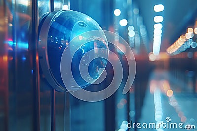 IoT and studio technology control camera operations vigilantly, fortifying perimeter security and enhancing real-time monitoring d Cartoon Illustration