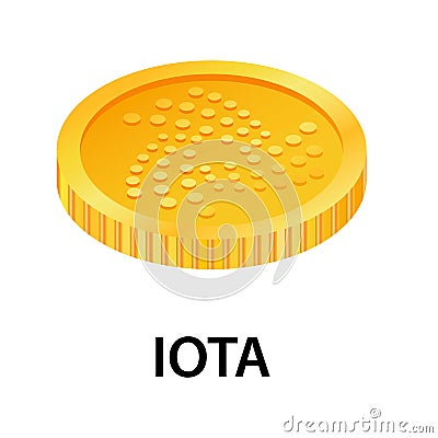 Iota icon, isometric style Cartoon Illustration