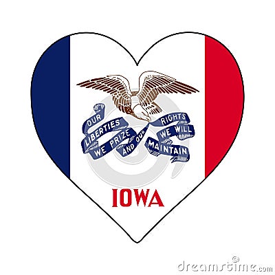 Iowa Heart Shape Flag. Love Iowa. Visit Iowa. Northern America. America. Vector Illustration Graphic Vector Illustration