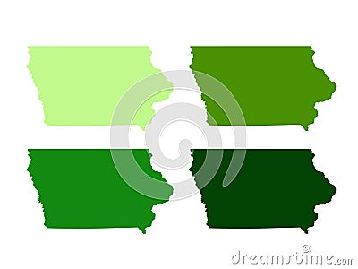 Iowa map - state in the Midwestern United States Vector Illustration