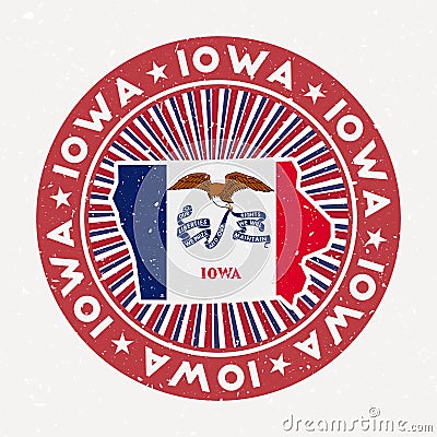 Iowa round stamp. Vector Illustration