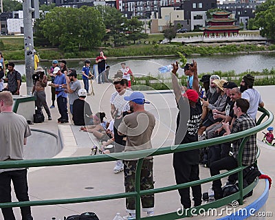 Iowa Ruckus Rollerblading Competition Lauridsen Editorial Stock Photo