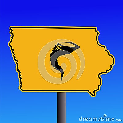 Iowa tornado warning sign Vector Illustration