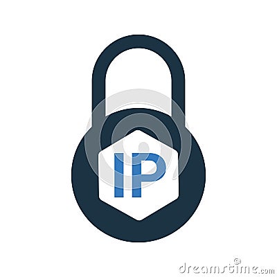 Ip, block, blocking, lock icon. Simple editable vector illustration Cartoon Illustration
