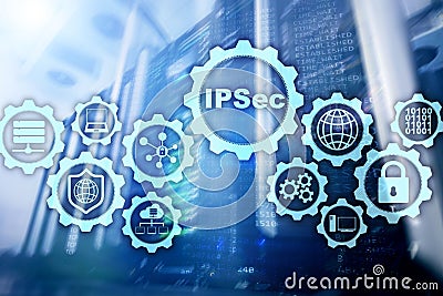 IP Security. Data Protection Protocols. IPSec. Internet and Protection Network concept Stock Photo