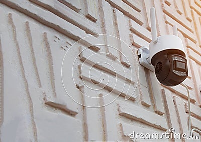 IP wifi wireless security camera supports Internet installation technology, security systems, smart home applications Stock Photo