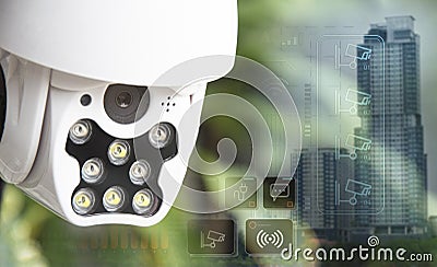 IP wifi wireless security camera supports Internet installation technology, security systems, smart home applications Stock Photo