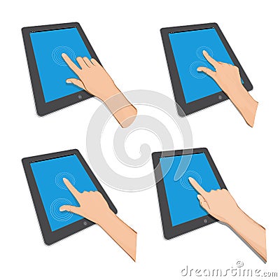 Ipad finger touch Vector Illustration