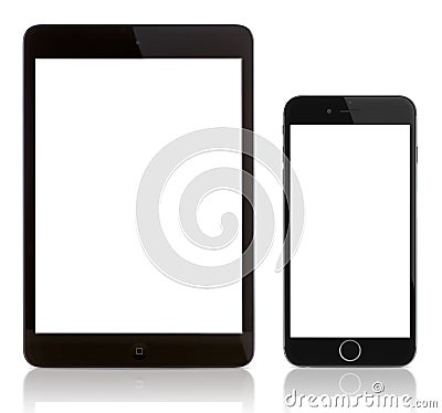 IPad Mini and iPhone 6 Plus Editorial Stock Photo