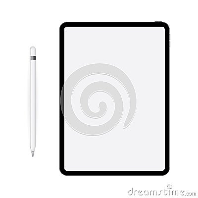 IPad Pro with apple pencil Stock Photo