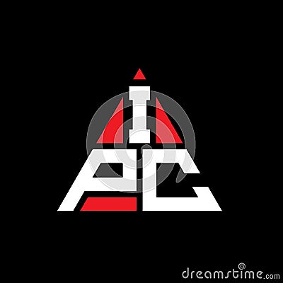 IPC triangle letter logo design with triangle shape. IPC triangle logo design monogram. IPC triangle vector logo template with red Vector Illustration