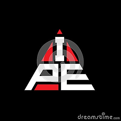 IPE triangle letter logo design with triangle shape. IPE triangle logo design monogram. IPE triangle vector logo template with red Vector Illustration