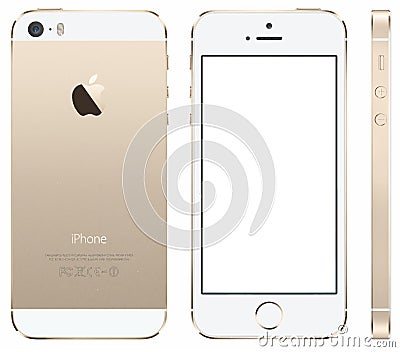 Iphone 5 gold Vector Editorial Stock Photo