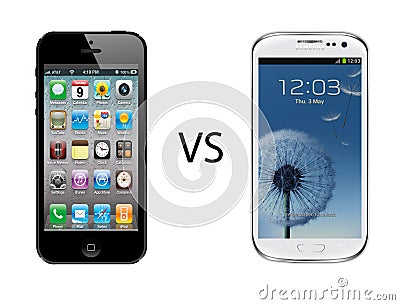 Iphone 5 vs Samsung galaxy s3 Editorial Stock Photo