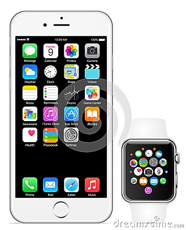 Iphone 6 Apple watch Vector Illustration