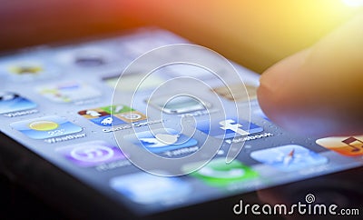 IPhone apps Editorial Stock Photo