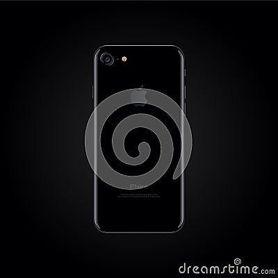 IPhone 7 black vector illustration. Vector Illustration