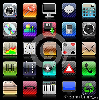 Iphone icon set Stock Photo