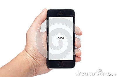 iPhone 5s with ASOS app Editorial Stock Photo