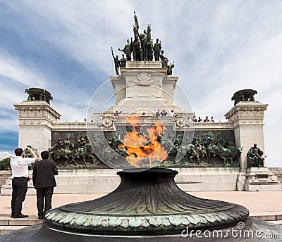 Ipiranga Monument Sao Paulo Symoblic Fire Editorial Stock Photo