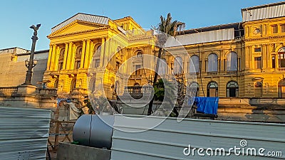 Ipiranga museum, the historical palace and monument in Sao Paulo city, under renovation Editorial Stock Photo